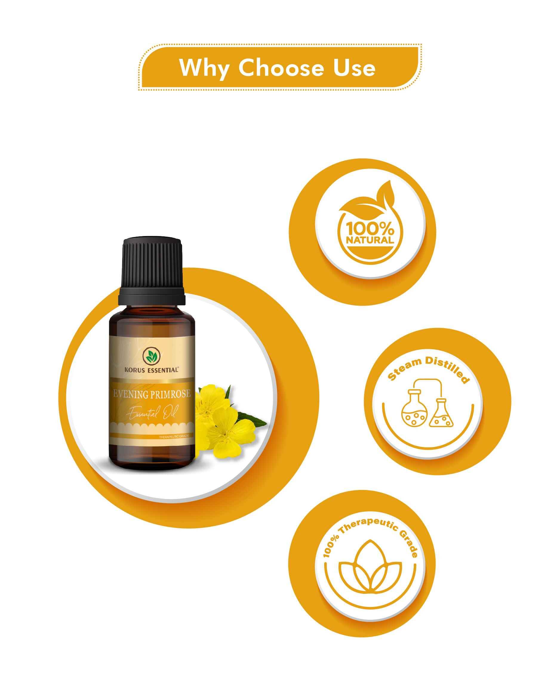 Cold-pressed pure evening primrose oil for hormonal balance
