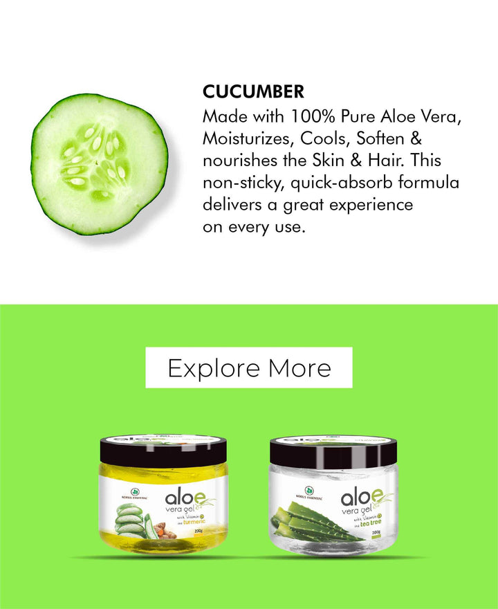 Korus Essential Aloe Vera Gel with Cucumber and Vitamin E - 200g Pack - Health N Wellness Shop