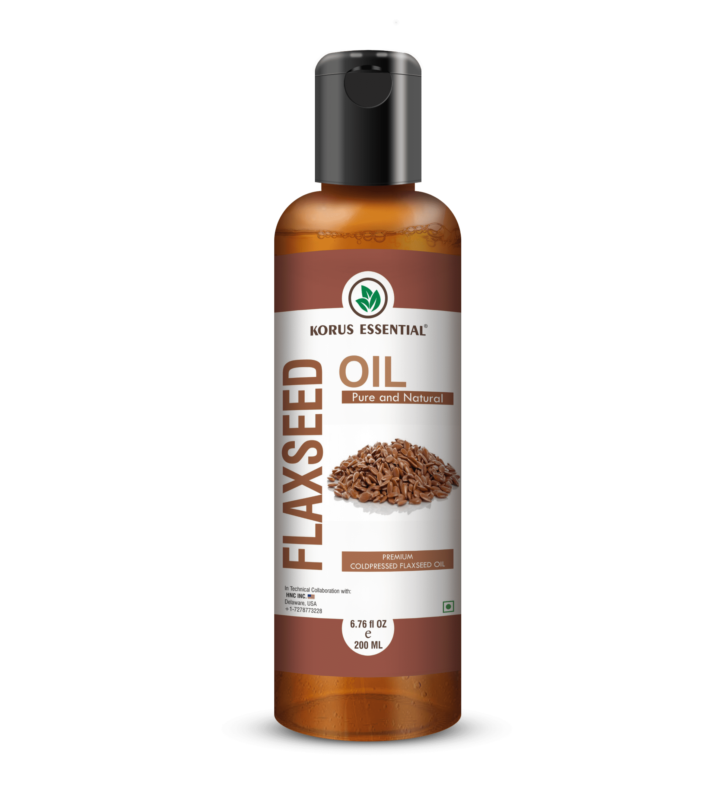 Flaxseed Oil 200ml-6.76 fl oz By Korus Essential