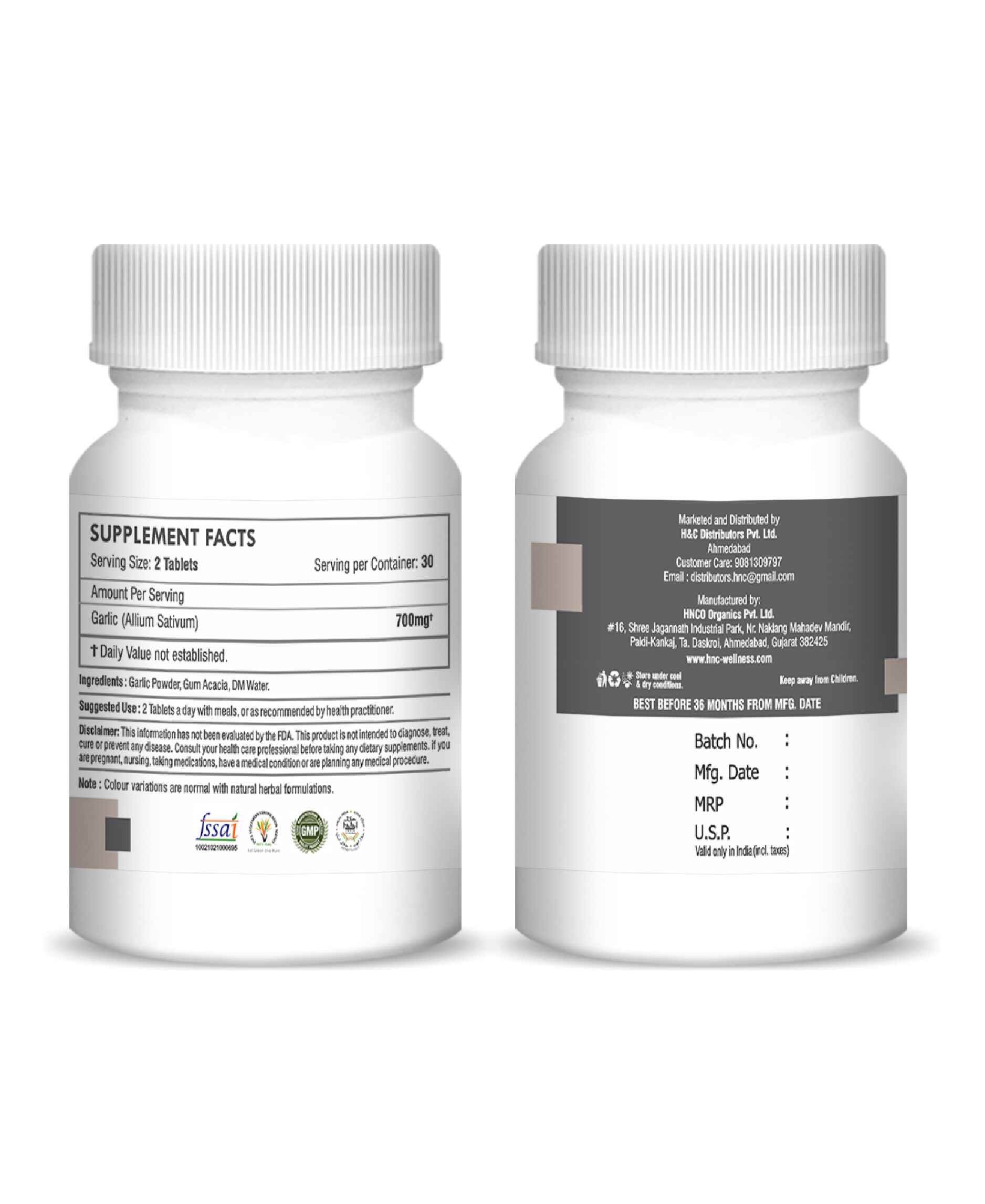 H&C Garlic Tablet vegetarian herbal capsules