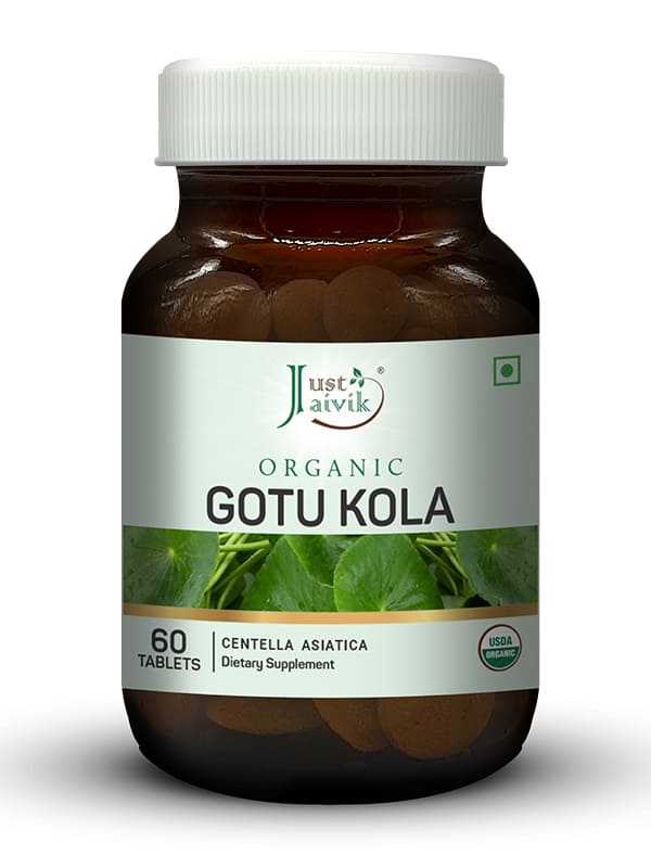 Just Jaivik Organic Gotu Kola Tablets - 600mg, 60 Tablets