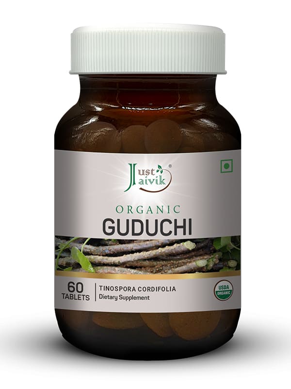 Just Jaivik Organic Guduchi / Giloy Tablets - 600mg, 60 Tablets