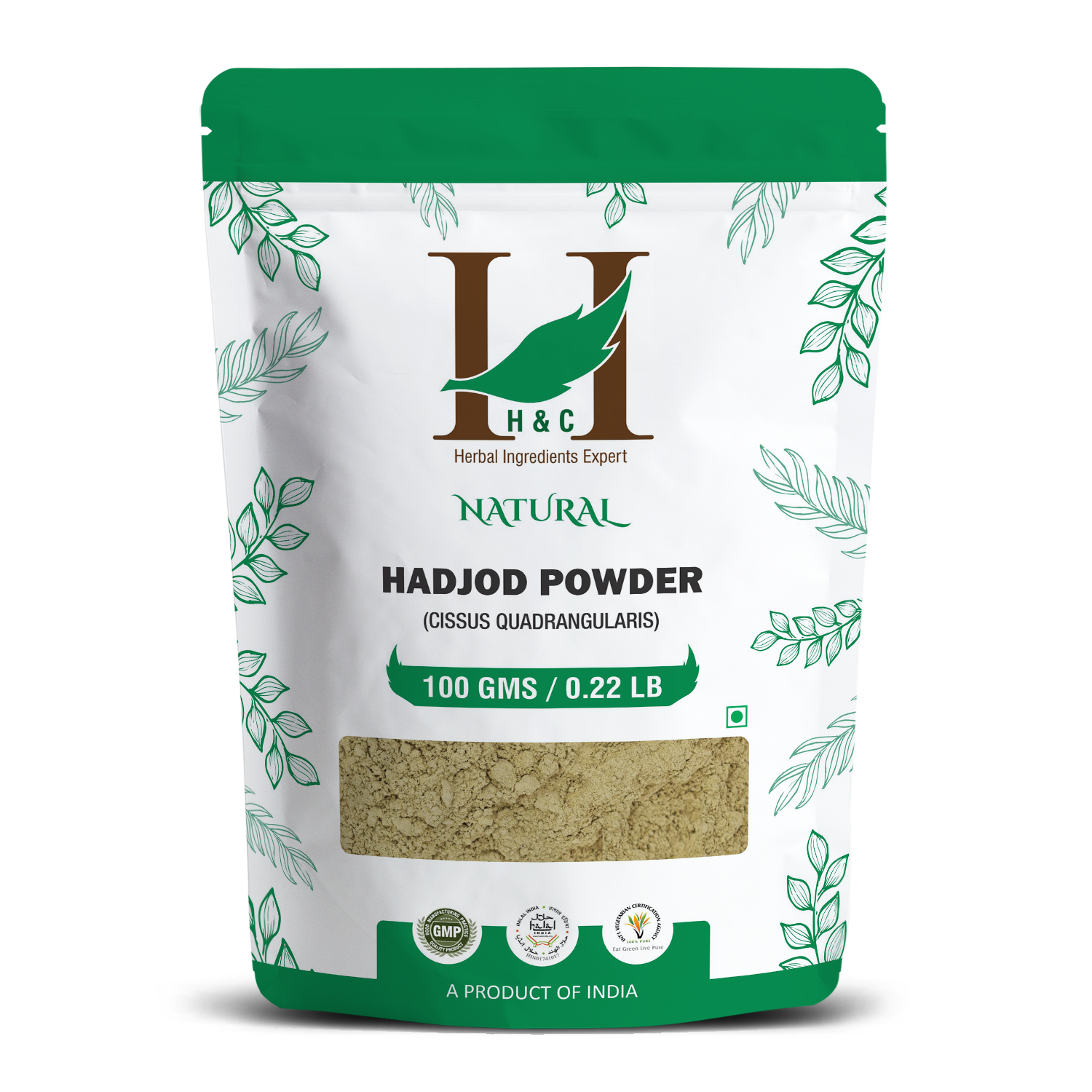 H&C Natural Hadjod Powder 100gm - Bone & Joint Strength