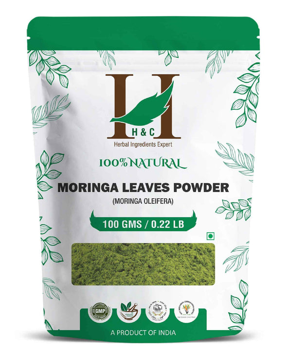 H&C Natural Moringa Plant Basef Leaves Powder For Superfood Supplement For Health and Wellness.