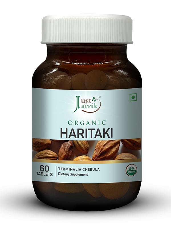 Just Jaivik Organic Haritaki Tablets - 600mg, 60 Tablets