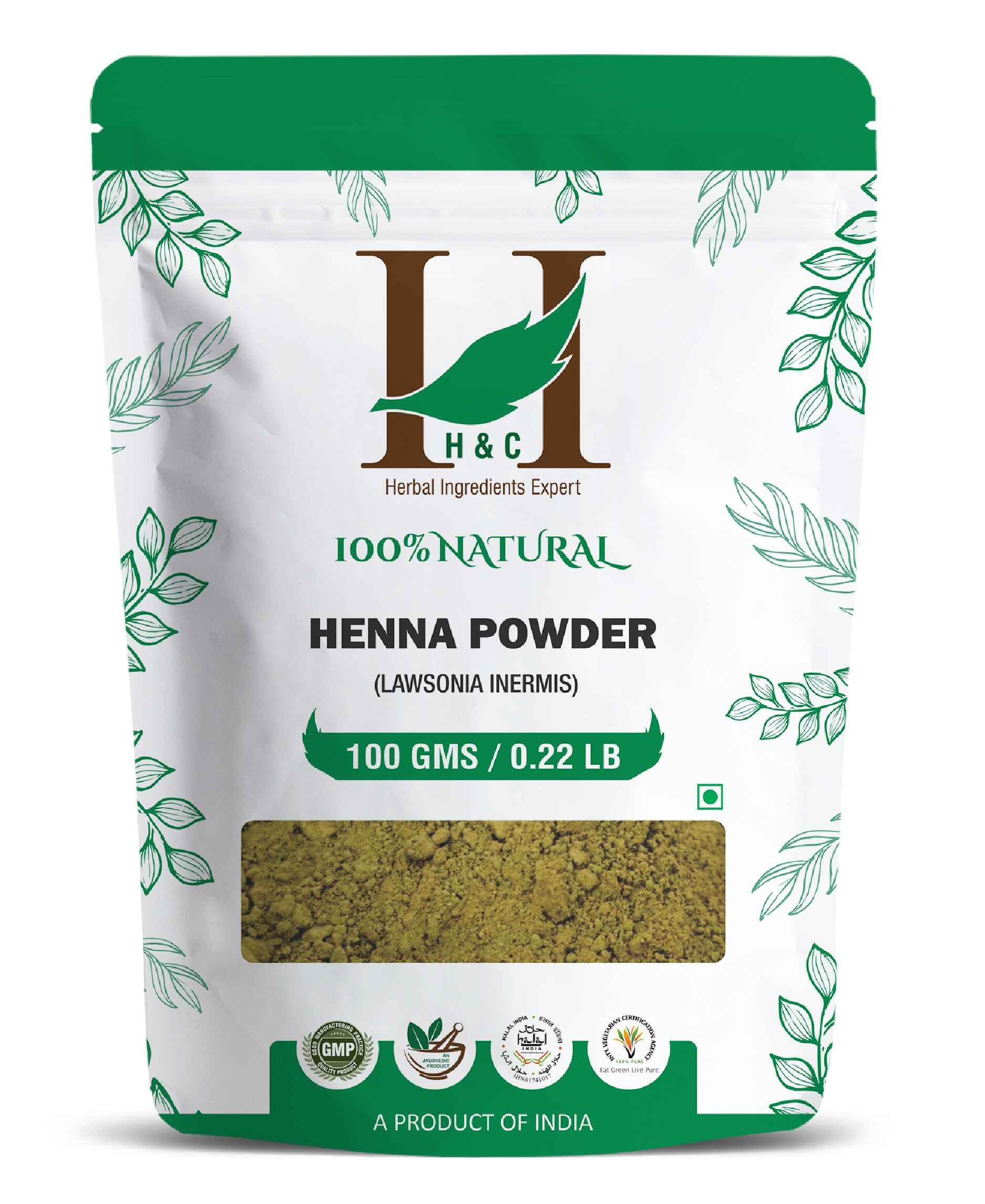 H&C Natural Henna Powder - 100gm ( Pack of 4).