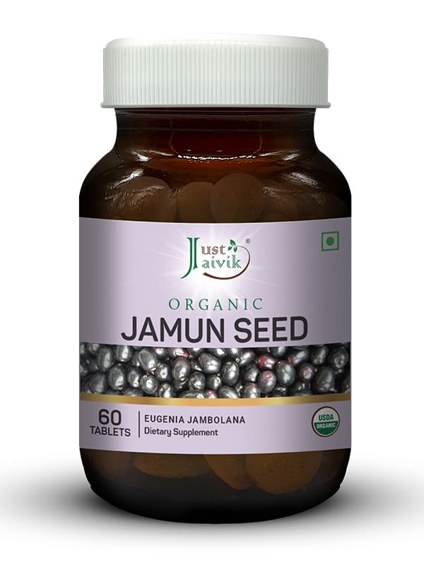 Just Jaivik Organic Jamun Seed Tablets - 600mg, 60 Tablets