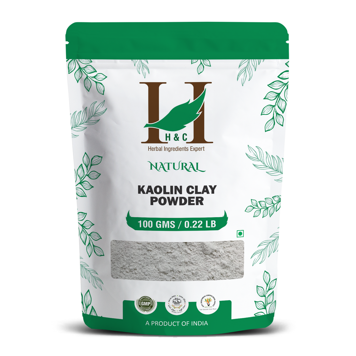 H&C Natural Kaolin Clay Powder 100gm - Gentle Detox & Glow