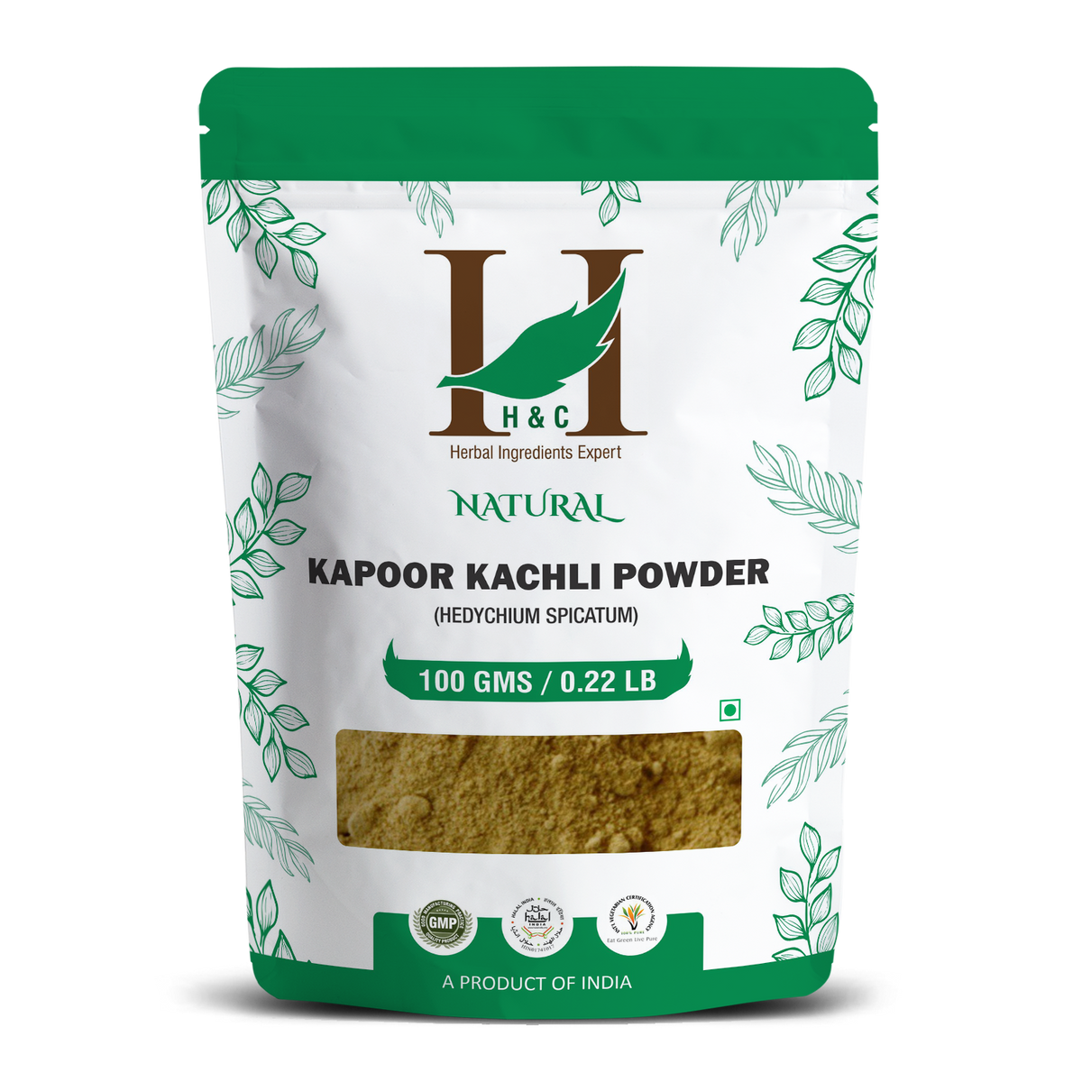 H&C Natural Kapoor Kachli Powder 100gm - Strengthens Hair Roots & Controls Dandruff