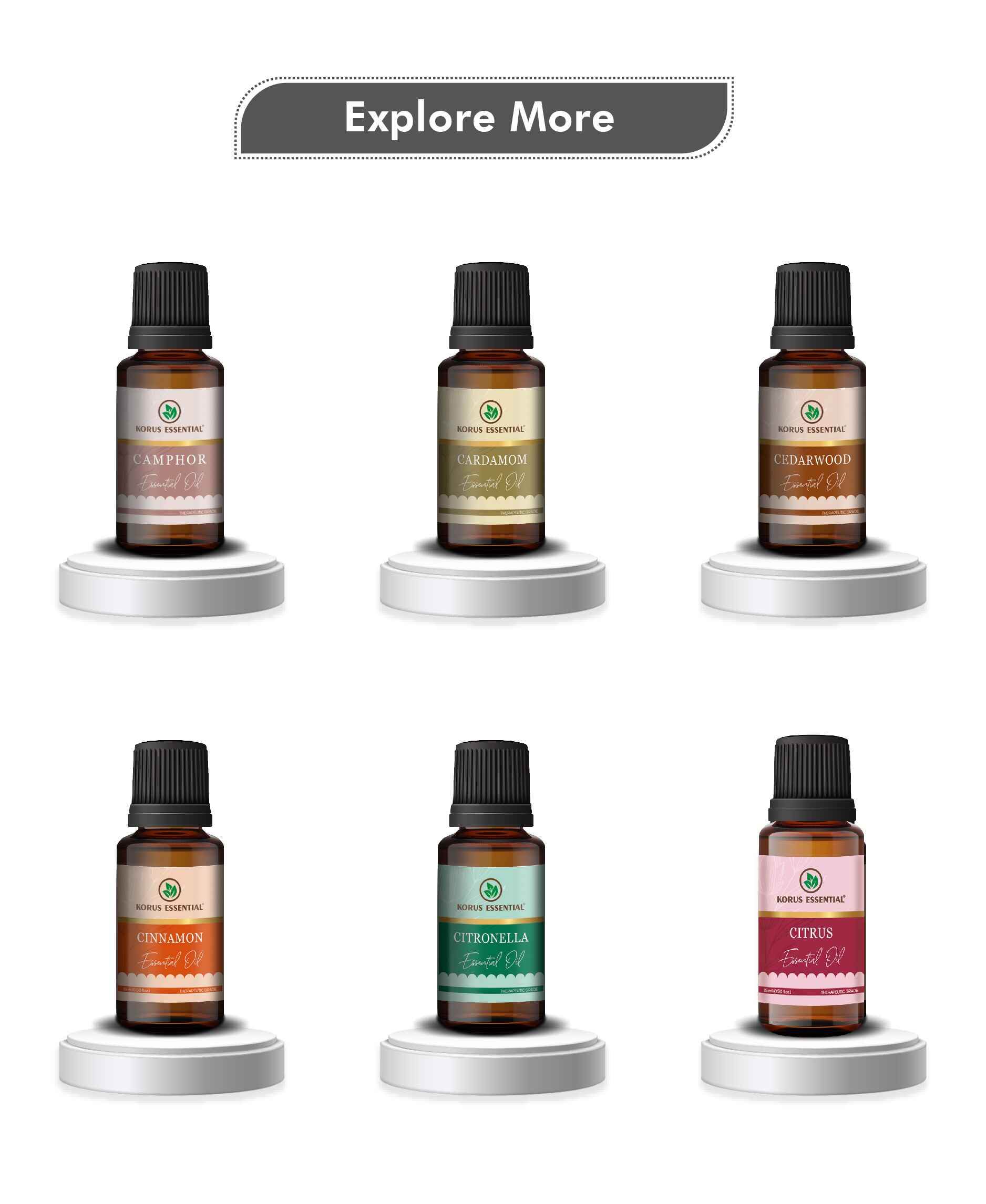 Korus Black Pepper Oil with natural ingredients and label design