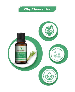 Korus Essential Lemongrass Oil - 15ml (Pack of 2).
