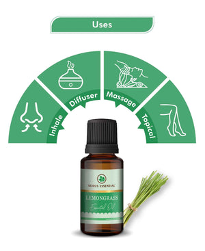 Korus Essential Lemongrass Oil - 15ml (Pack of 2).