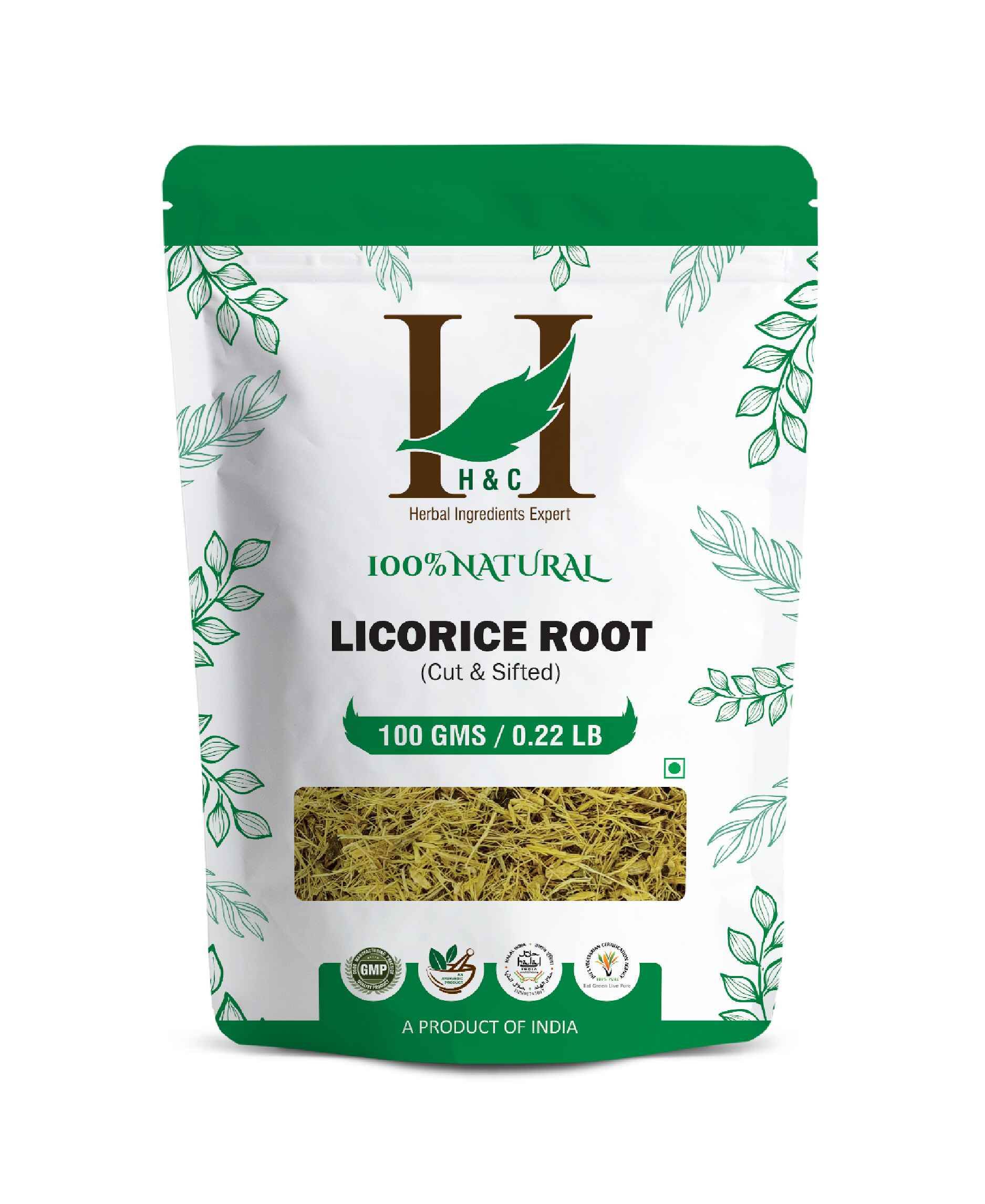 Licorice (Mulethi Root) Cut & Sifted - 100 gm | Herbal Tea Ingredient (Pack of 3).