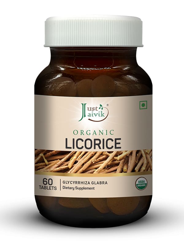 Organic Licorice (Mulethi Root ) Tablets - 600mg, 60 Tablets