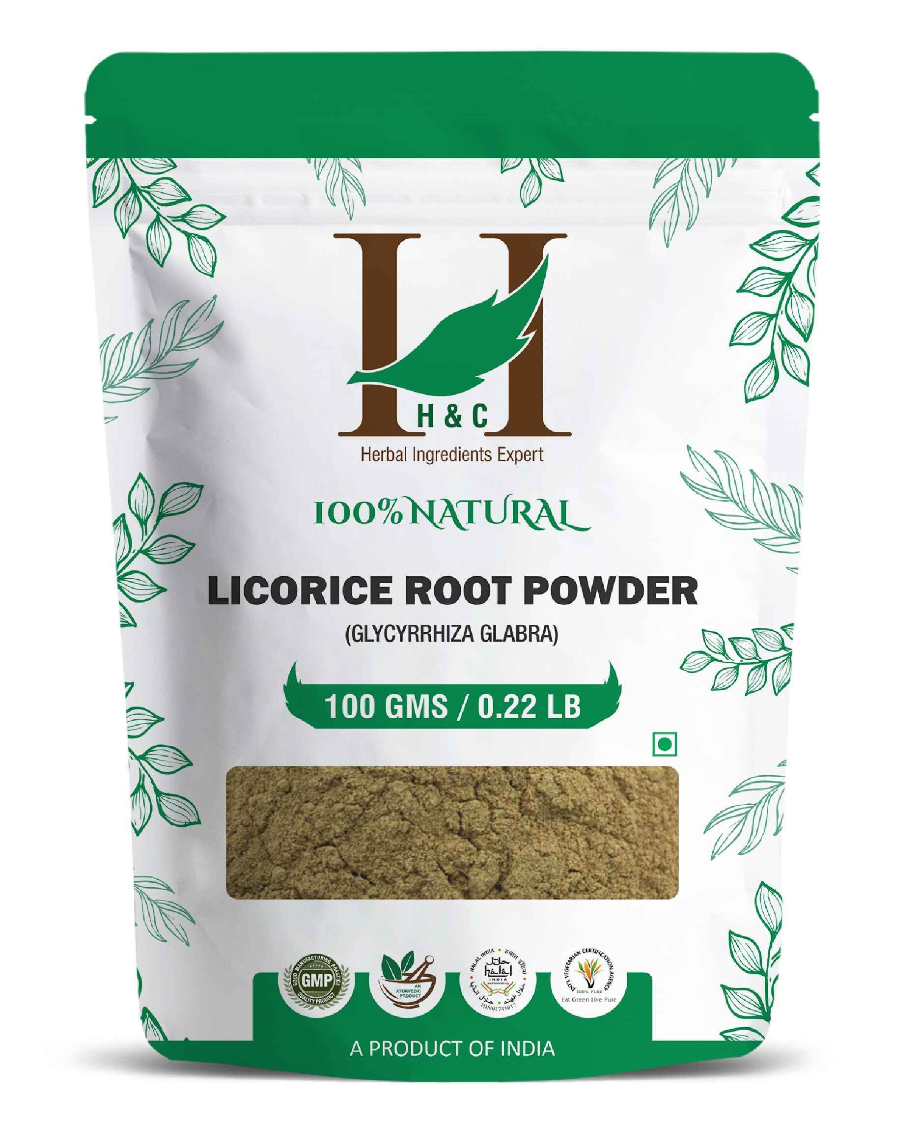 H&C Natural Licorice Mulethi Root Powder pack