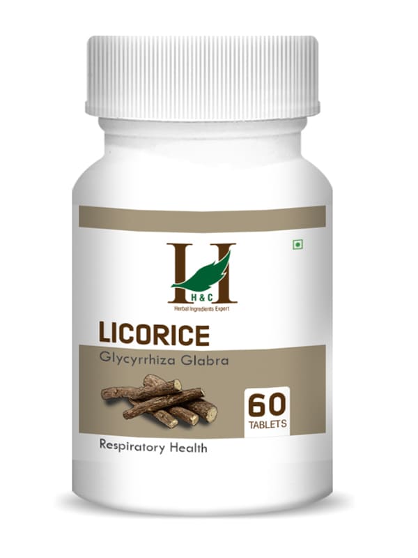 H&C Licorice Tablet - 350mg , 60 Count for Respiratory Health