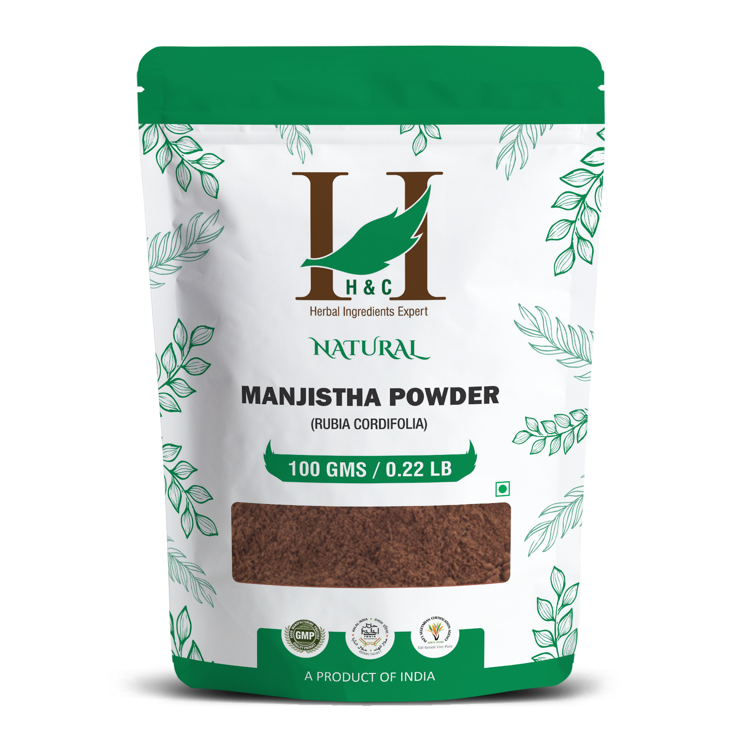 H&C Natural Manjistha Powder 100gm - Blood Purifier & Glowing Skin