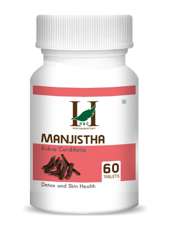 H&C Manjistha Tablet - 350mg , 60 Count for Detox and Skin Health