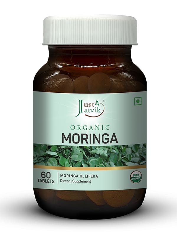 Just Jaivik Organic Moringa Tablets - 600mg, 60 Tablets