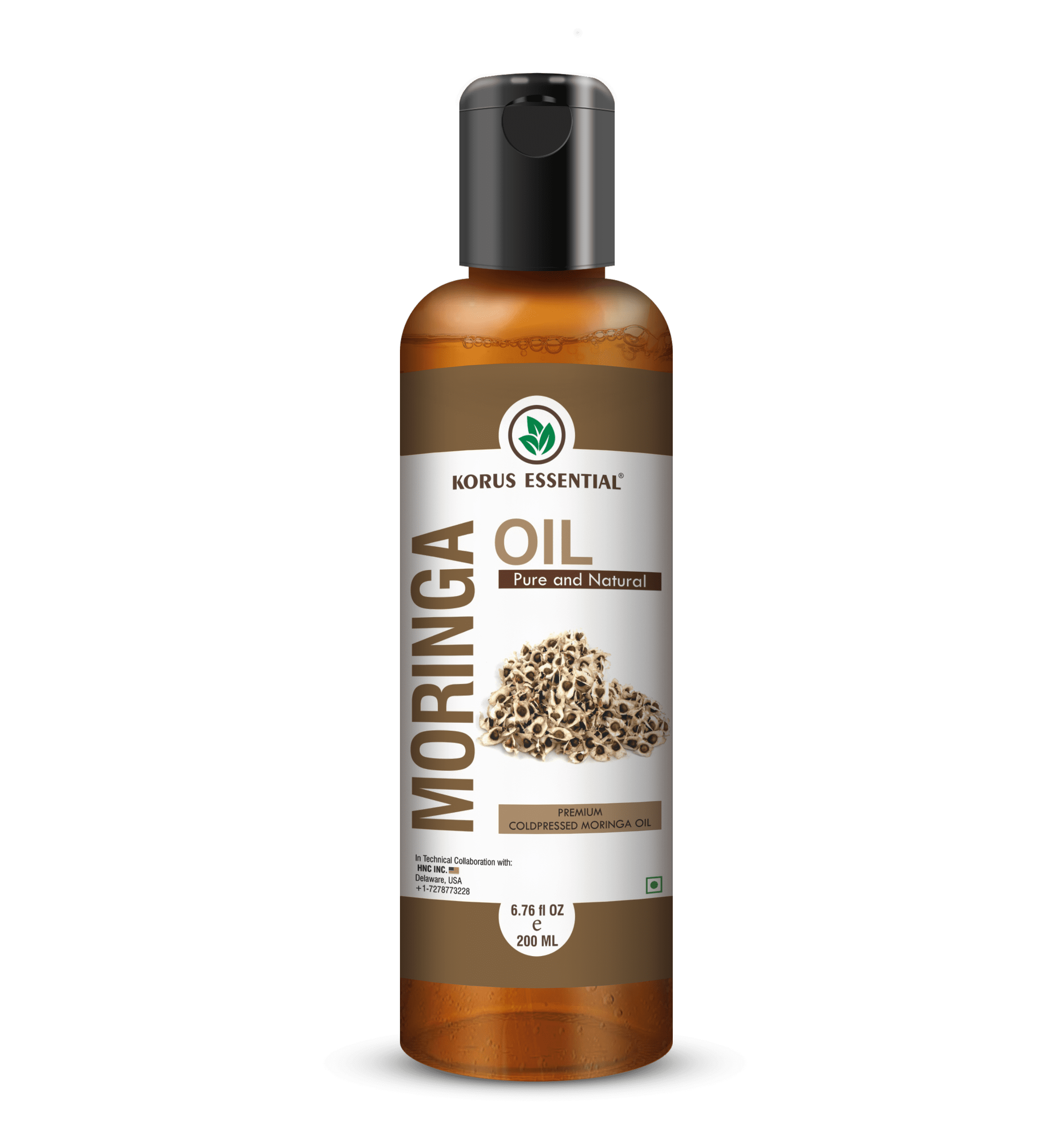 Moringa Oil 200ml - 6.76 fl oz By Korus Essential