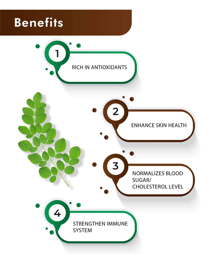 H&C Natural Moringa Plant Basef Leaves Powder For Superfood Supplement For Health and Wellness.