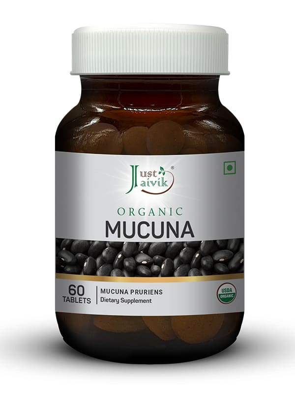Just Jaivik Organic Mucuna / Kapikacchu Tablets - 600mg, 60 Tablets