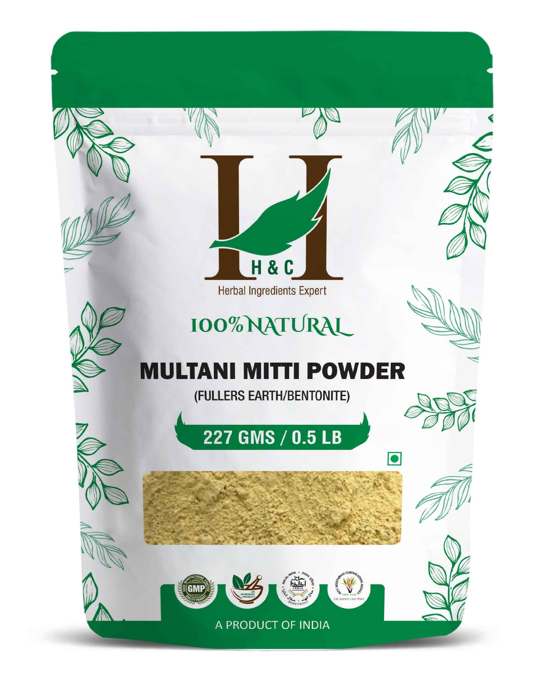 H&C Natural Multani Mitti Powder for clear glowing skin