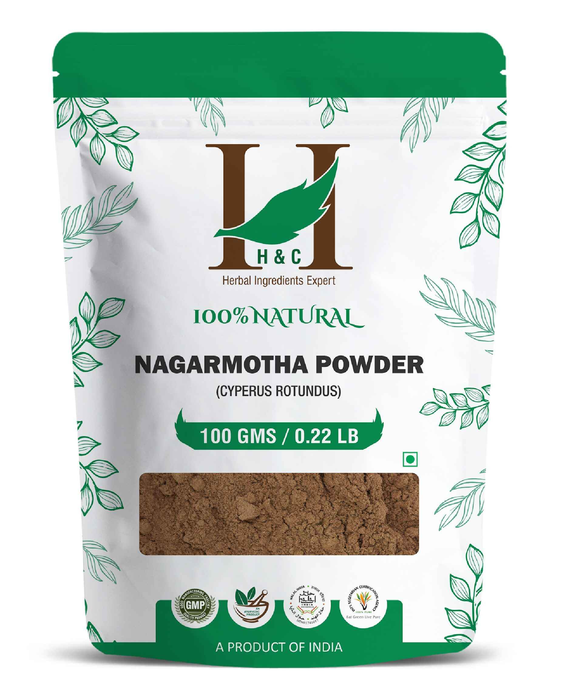 H&C Natural Nagarmotha Powder 100% pure herbal ayurvedic Powder for healthy hair and glowing skin