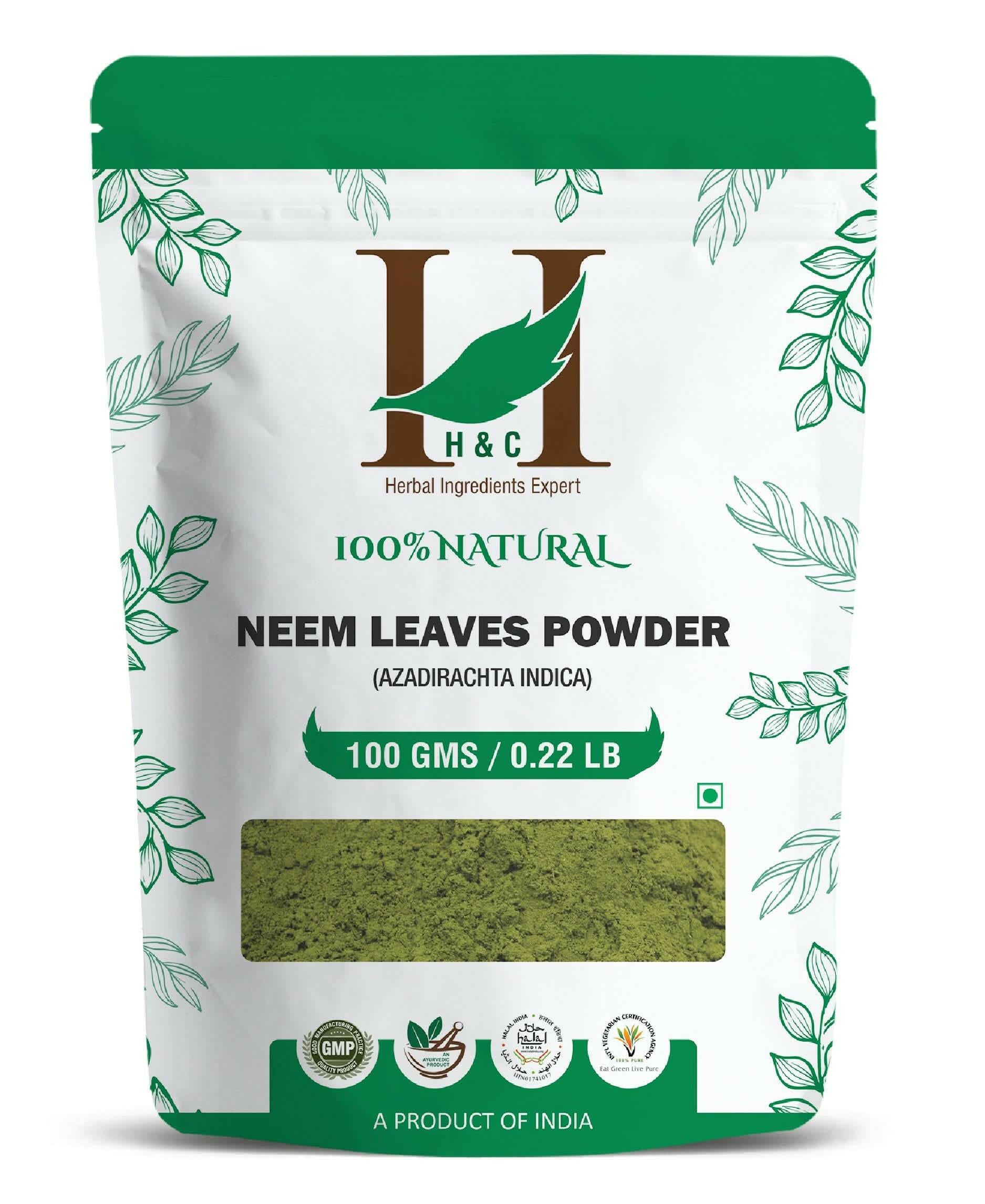 H&C Natural Neem Leaves Powder – 100gm (Pack of 5).
