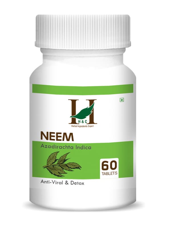 H&C Neem Tablet - 350mg , 60 Count for Anti-Viral & Detox