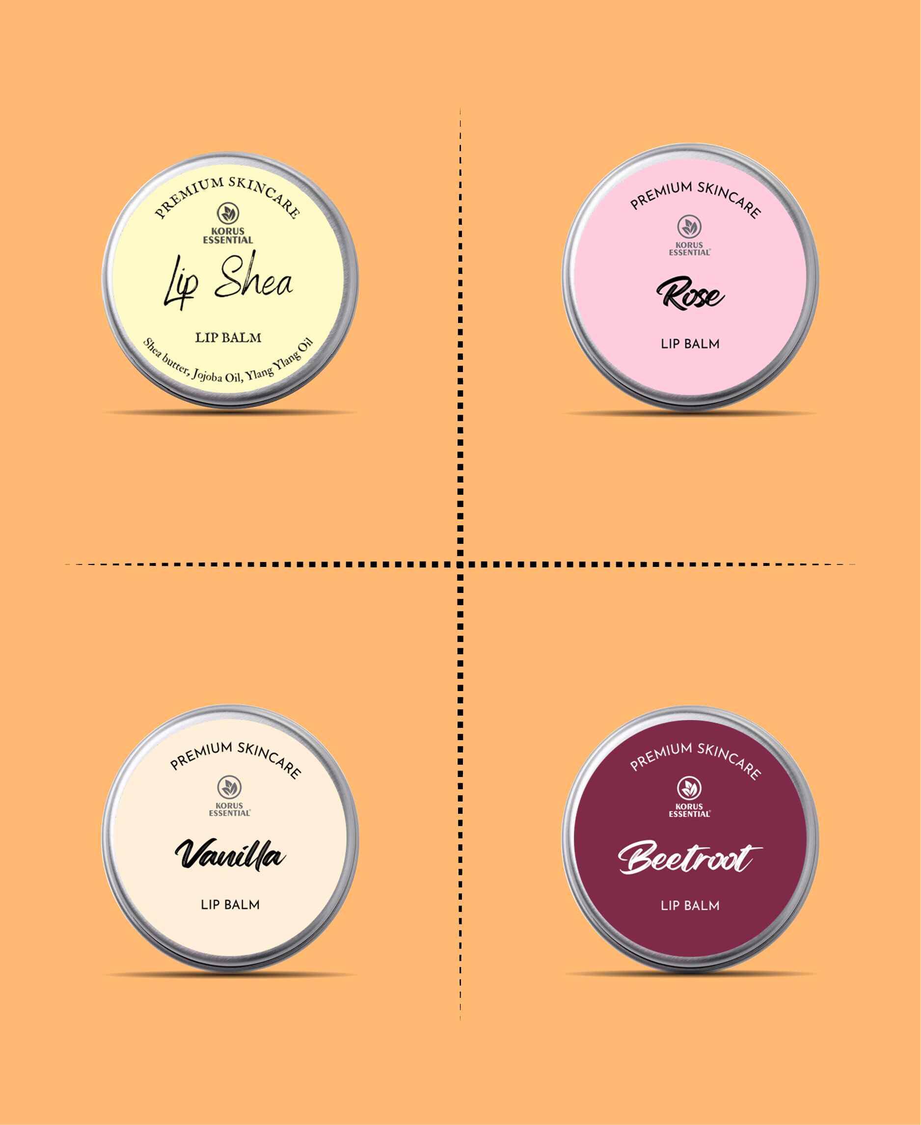 Korus Essential Orange Lip Balm with Shea Butter - 8gm (Pack of 2).