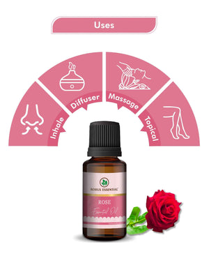 Pure steam distilled rose oil for balanced skin moisture