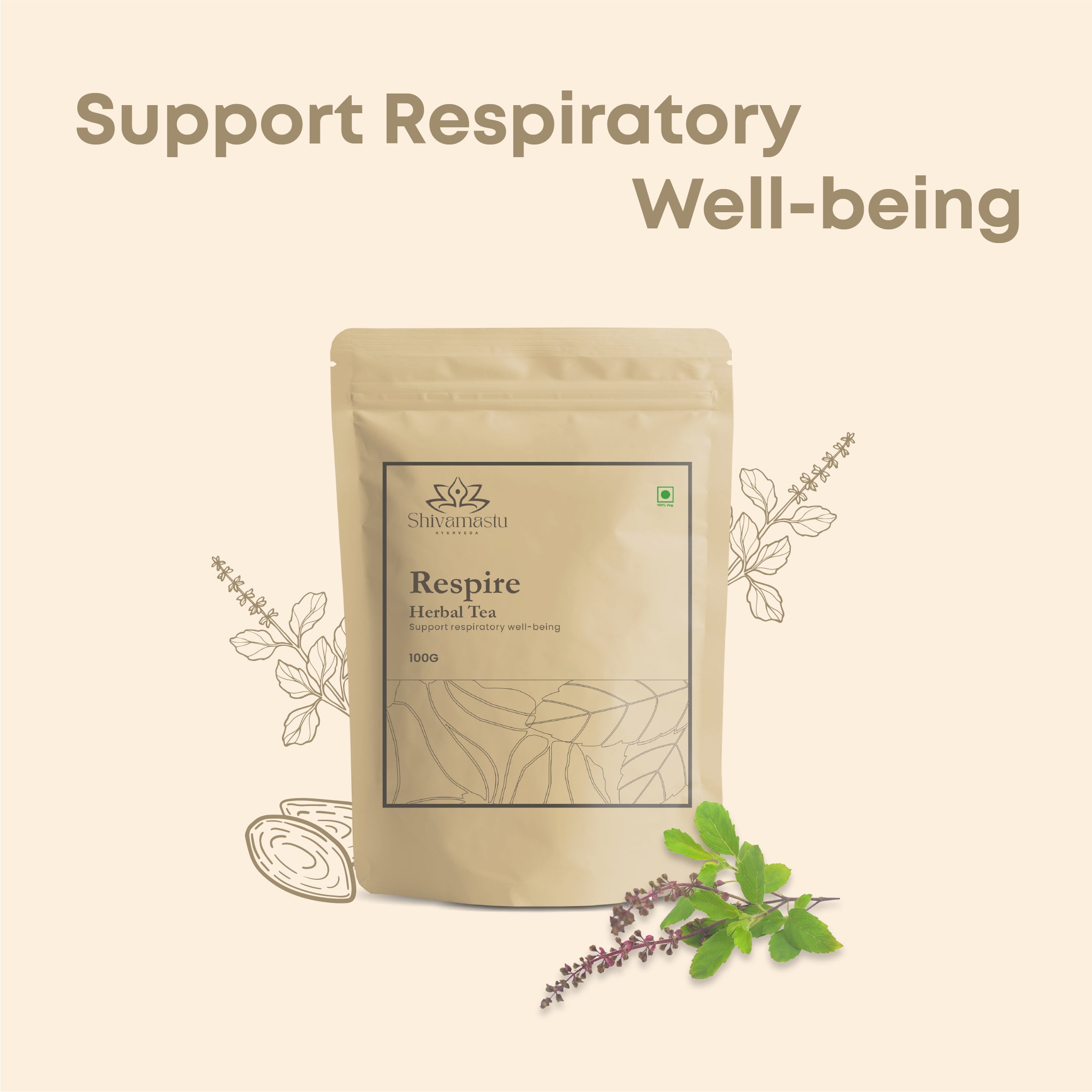 Respire Herbal Tea - 100 gm By Shivamastu Ayurveda