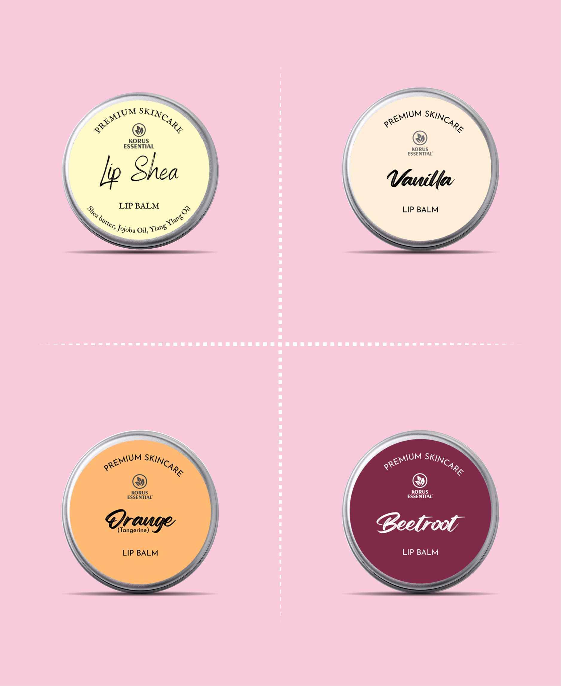 Korus Essential Rose Lip Balm with Shea Butter - 8gm (Pack of 2).