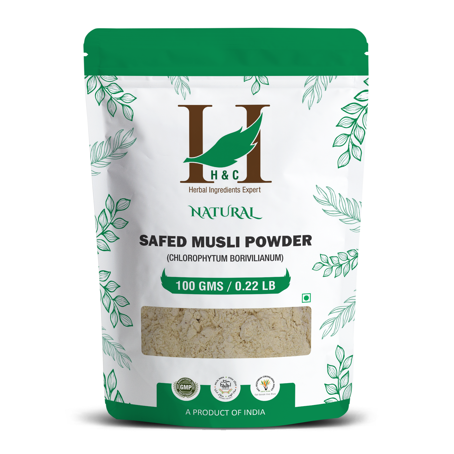 H&C Natural Safed Musli Powder 100gm - Strength & Stamina