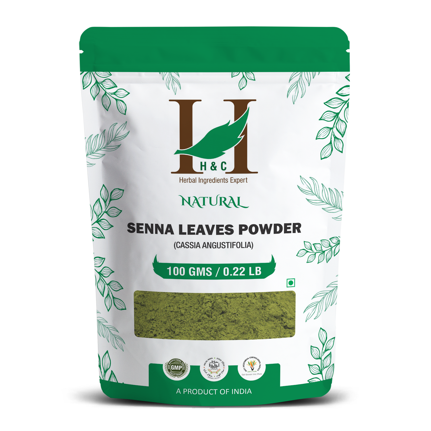 H&C Natural Senna Leaves Powder 100gm - Gentle Digestive Relief