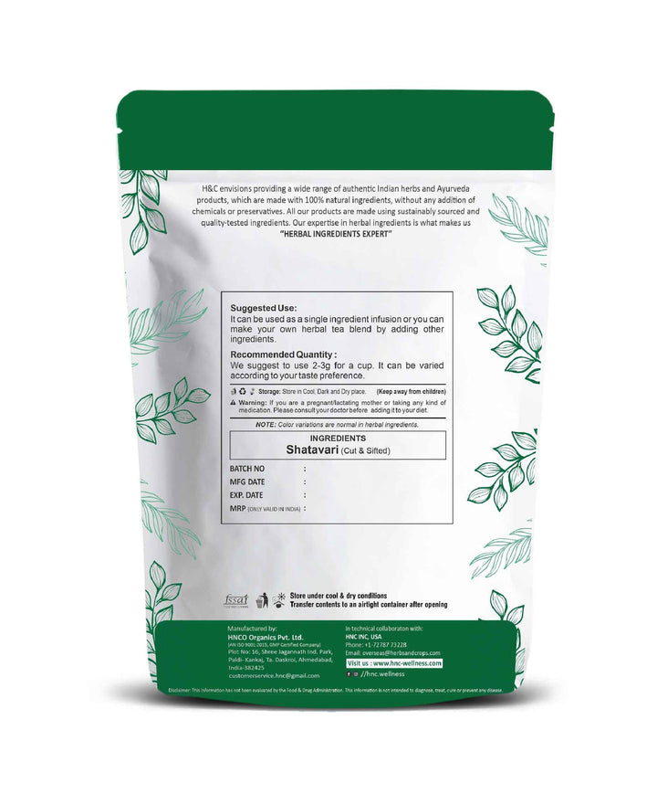 Shatavari Cut & Sifted - 100 gm | Herbal Tea Ingredient - Health N Wellness Shop