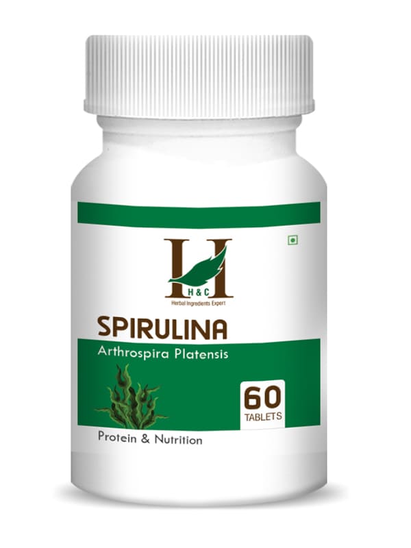 H&C Spirulina Tablet - 350mg , 60 Count for Protein & Nutrition