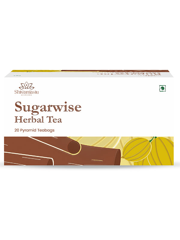 Sugarwise Herbal Tea - 20 Pyramid Teabags - By Shivamastu Ayurveda