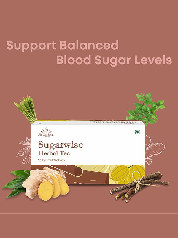 Sugarwise Herbal Tea - 20 Pyramid Teabags - By Shivamastu Ayurveda