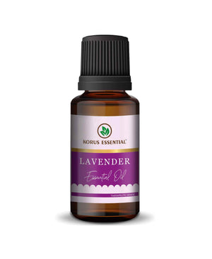 Therapeutic grade Korus essential lavender oil bottle