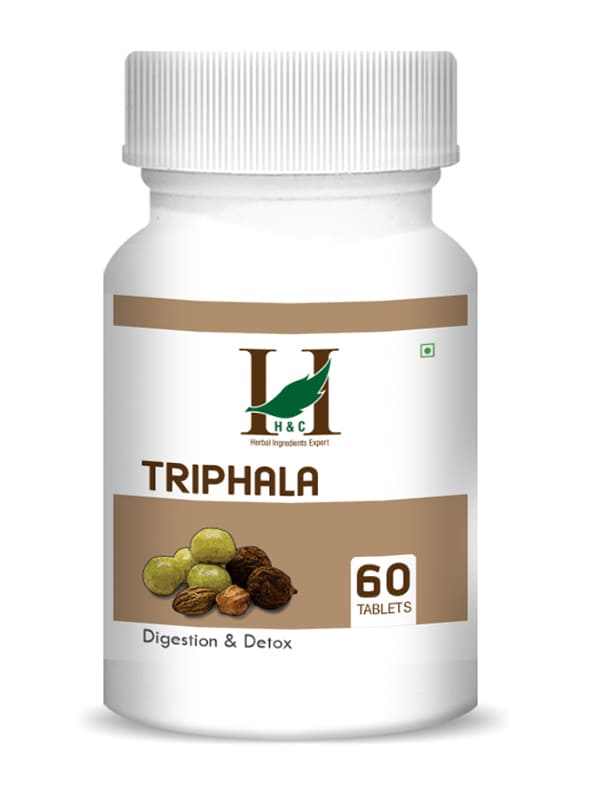 H&C Triphala Tablet - 350 mg , 60 Count for Digestion & Detox