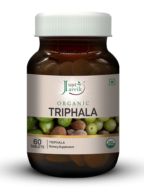 Just Jaivik Organic Triphala Tablets - 600mg, 60 Tablets