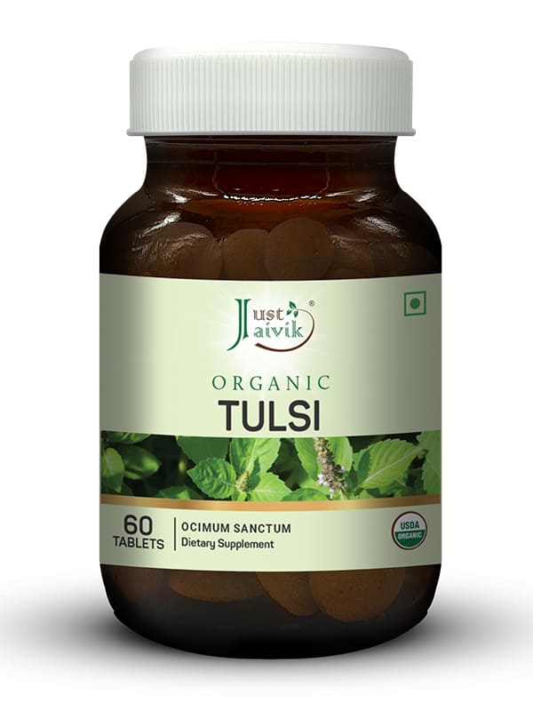 Organic Tulsi (Ocimum Sanctum/Holy Basil)  Tablets - 600mg, 60 Tablets