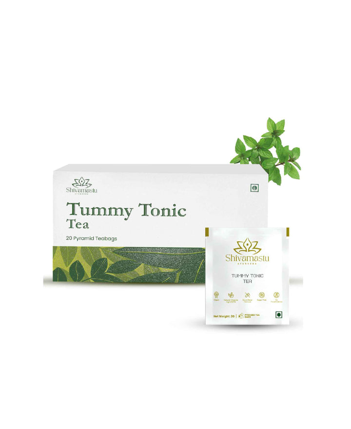 Tummy Tonic Herbal Tea - 20 Pyramid Teabags - By Shivamastu Ayurveda - Health N Wellness Shop