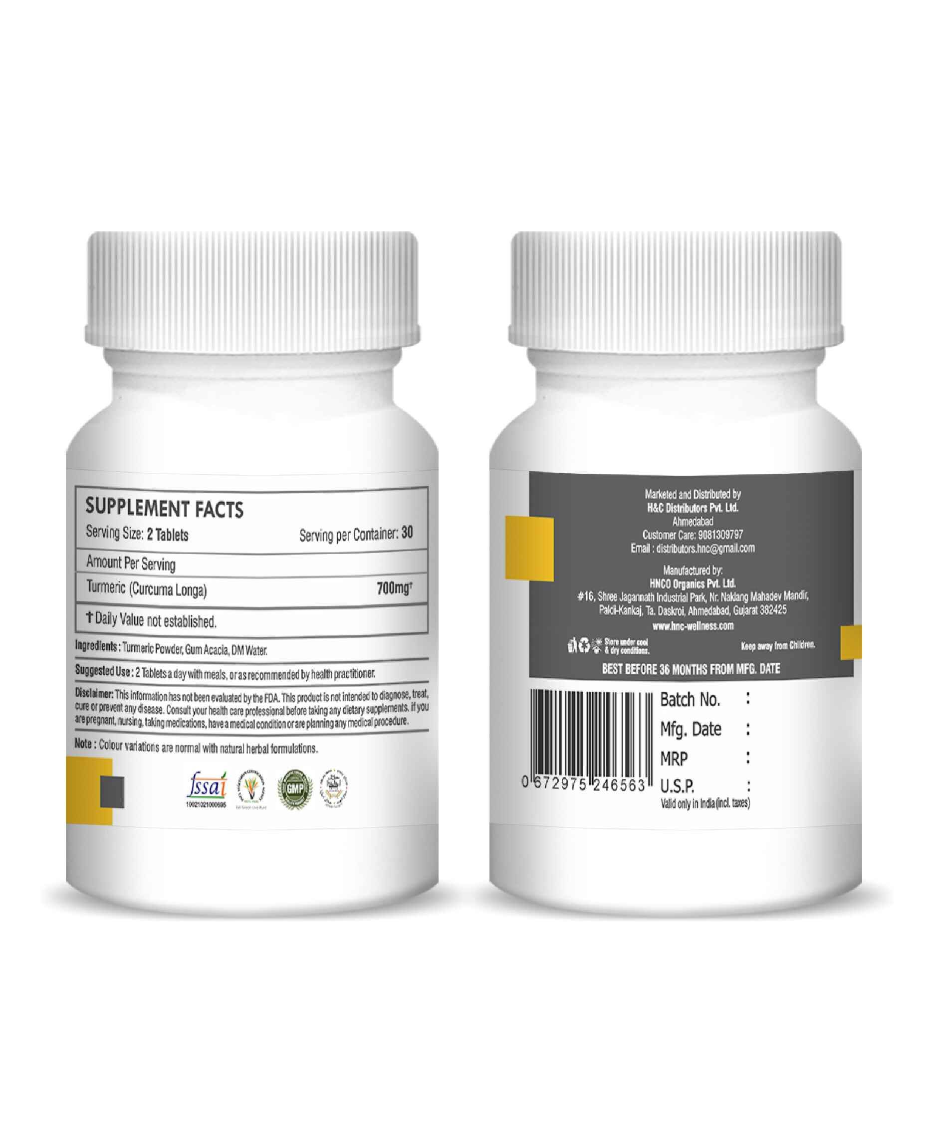 Turmeric tablet antioxidant and detox support