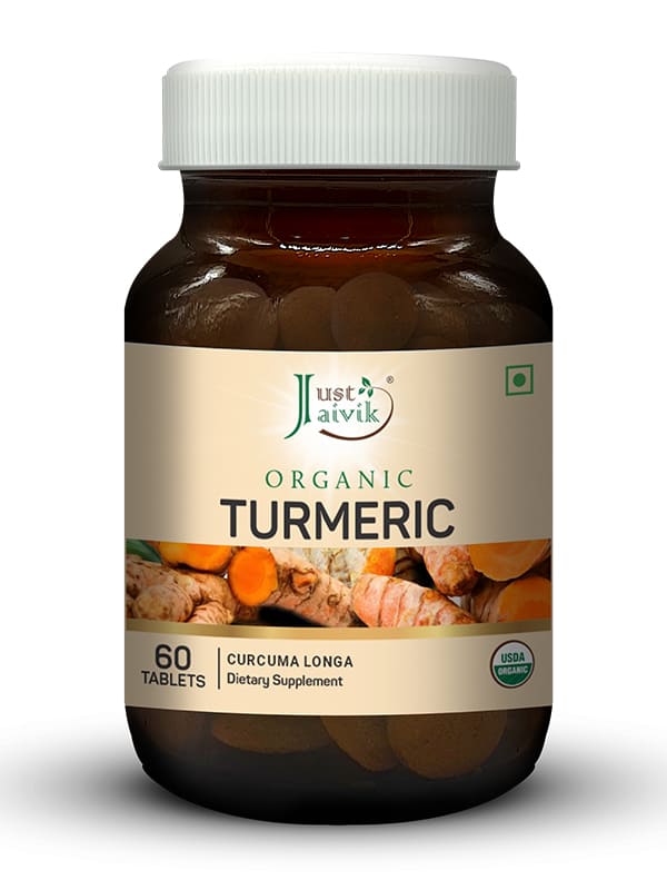 Just Jaivik Organic Turmeric Tablets - 600mg, 60 Tablets