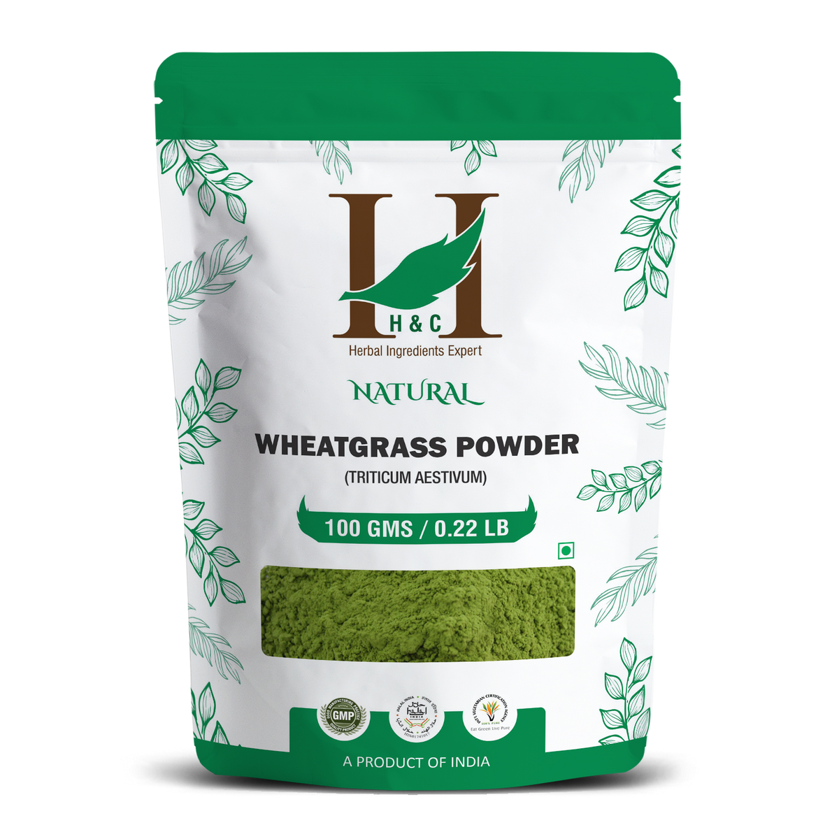 H&C Natural Wheatgrass Powder 100gm - Detox & Vitality