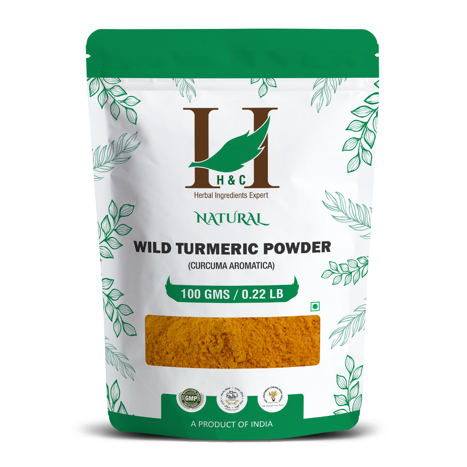 H&C Natural Wild Turmeric Powder 100gm - Radiant Skin & Acne Care