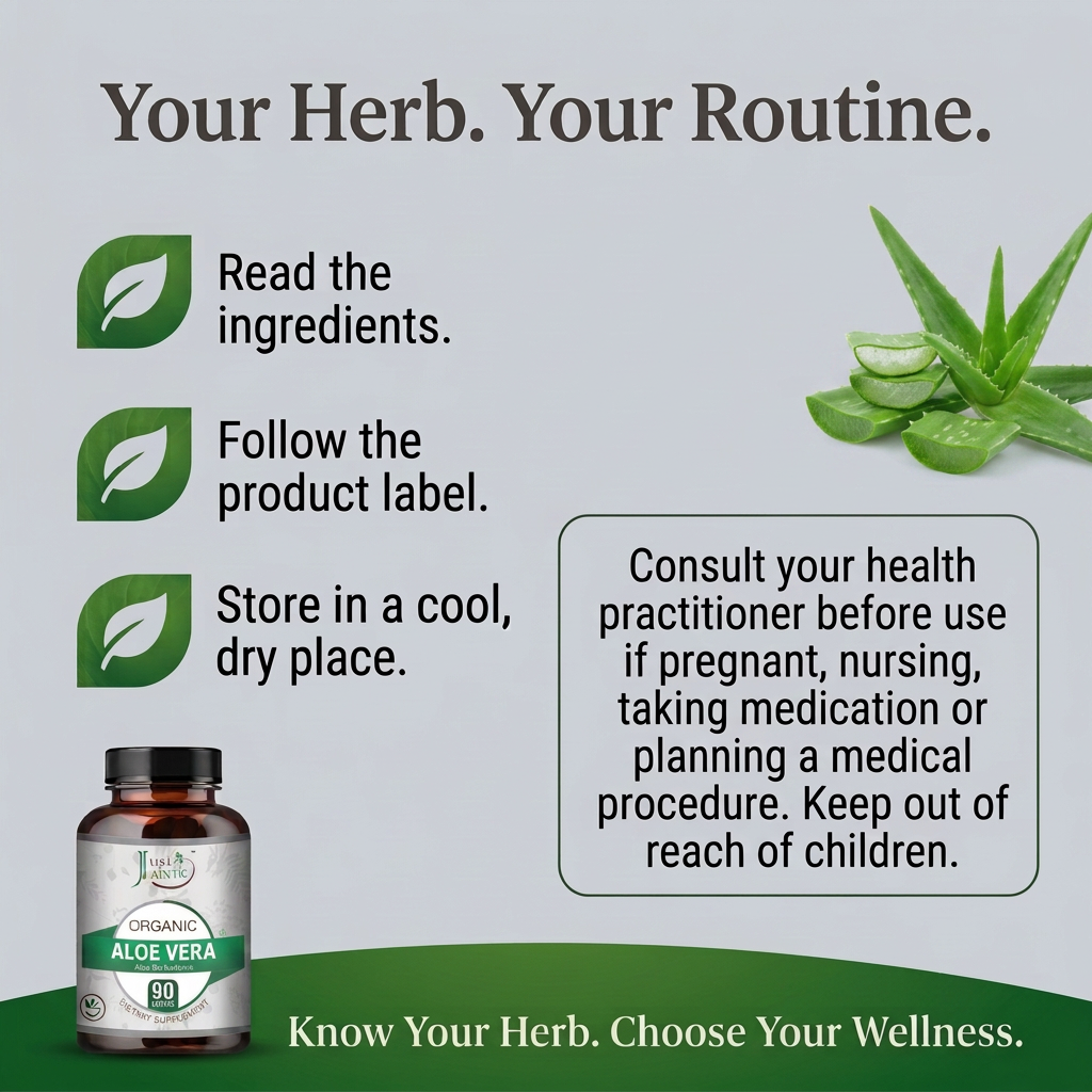 Aloe Vera routine card with corrected precaution text